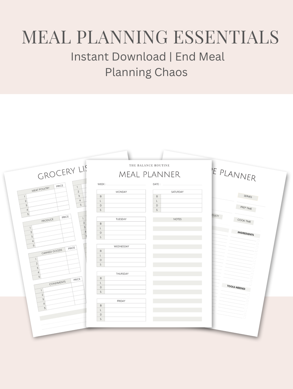 Free* Meal Planning Essentials - Digital Download